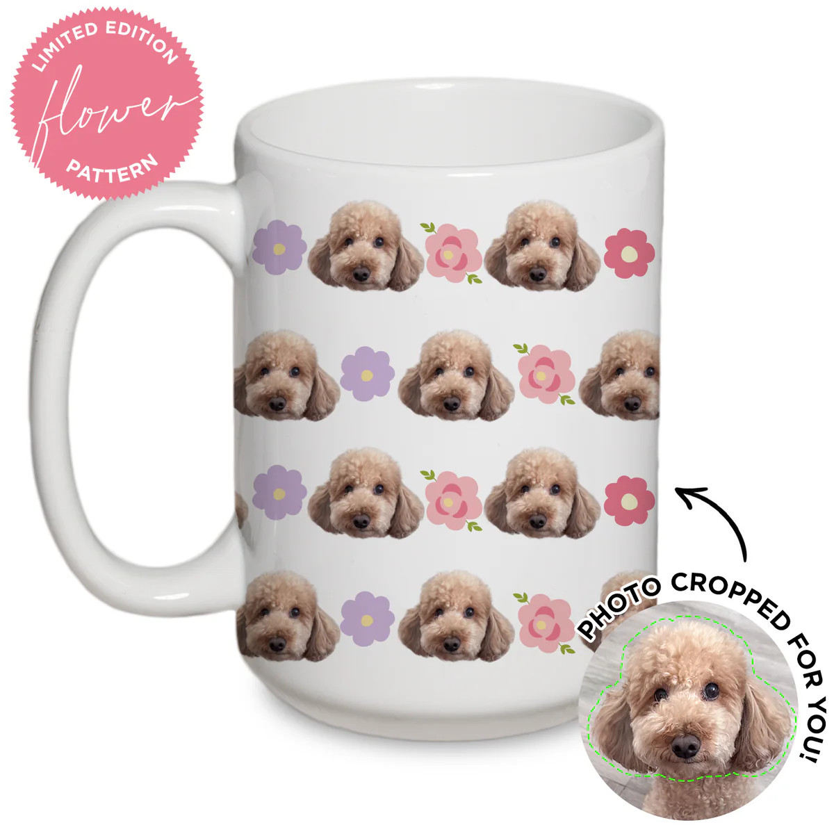 Personalized Pet Flower Pattern Mug | Type League Press