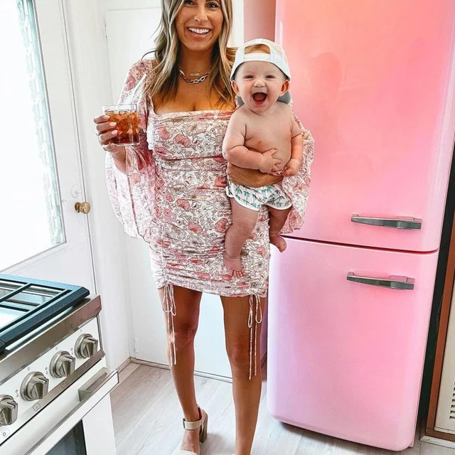 Precious Poppies Ruched Bell Sleeve Mini Dress - Pink | VICI