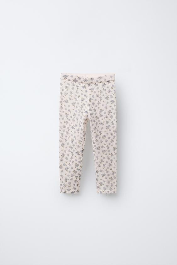 FINE KNIT FLORAL PRINT LEGGINGS | Zara US