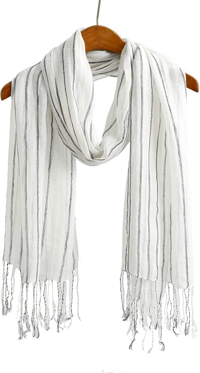 Lightweight Summer Scarf Shawl Wrap Linen Feel Scarves For Men And Women | Amazon (US)