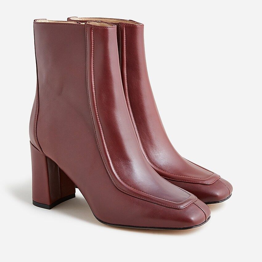 Square-toed ankle boots in Italian leather | J.Crew US