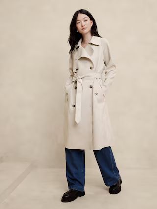 Vegan Suede Trench Coat | Banana Republic Factory