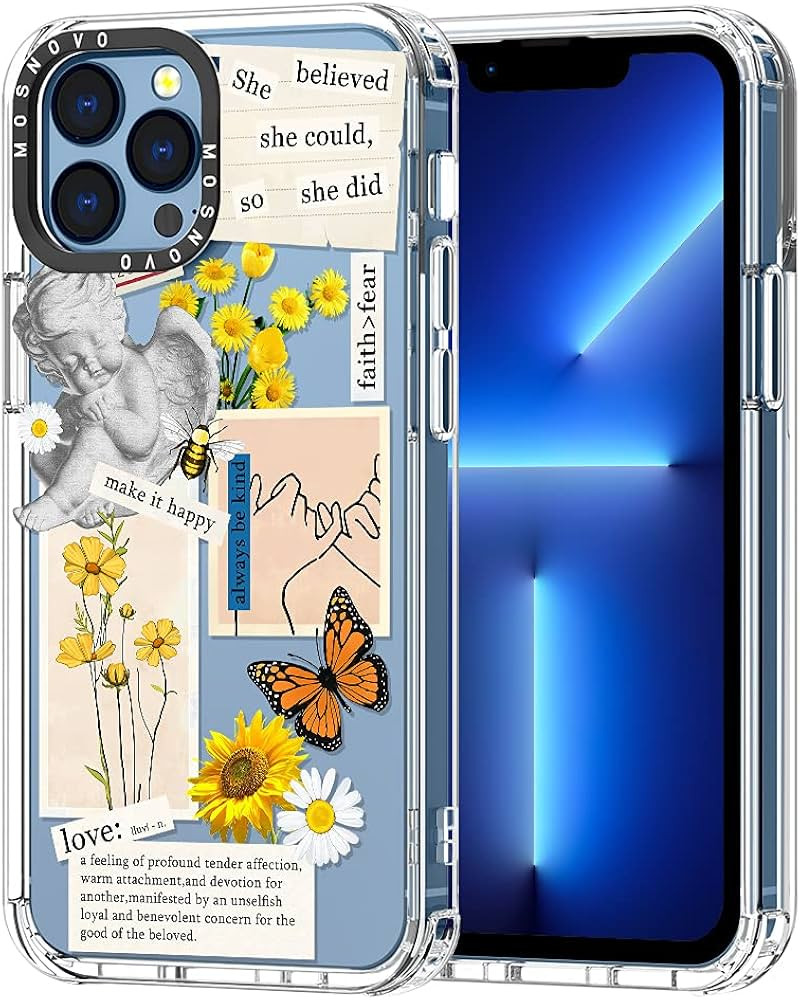 MOSNOVO for iPhone 13 Pro Max Case, [Buffertech 6.6 ft Drop Impact] [Anti Peel Off] Clear Shockpr... | Amazon (US)