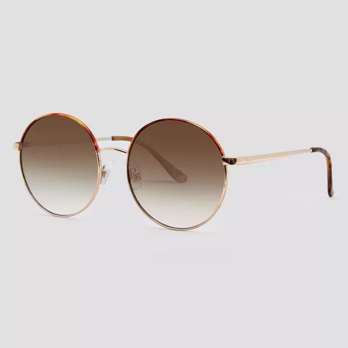 Women's Round Metal Silhouette Sunglasses - Wild Fable™ Gold | Target