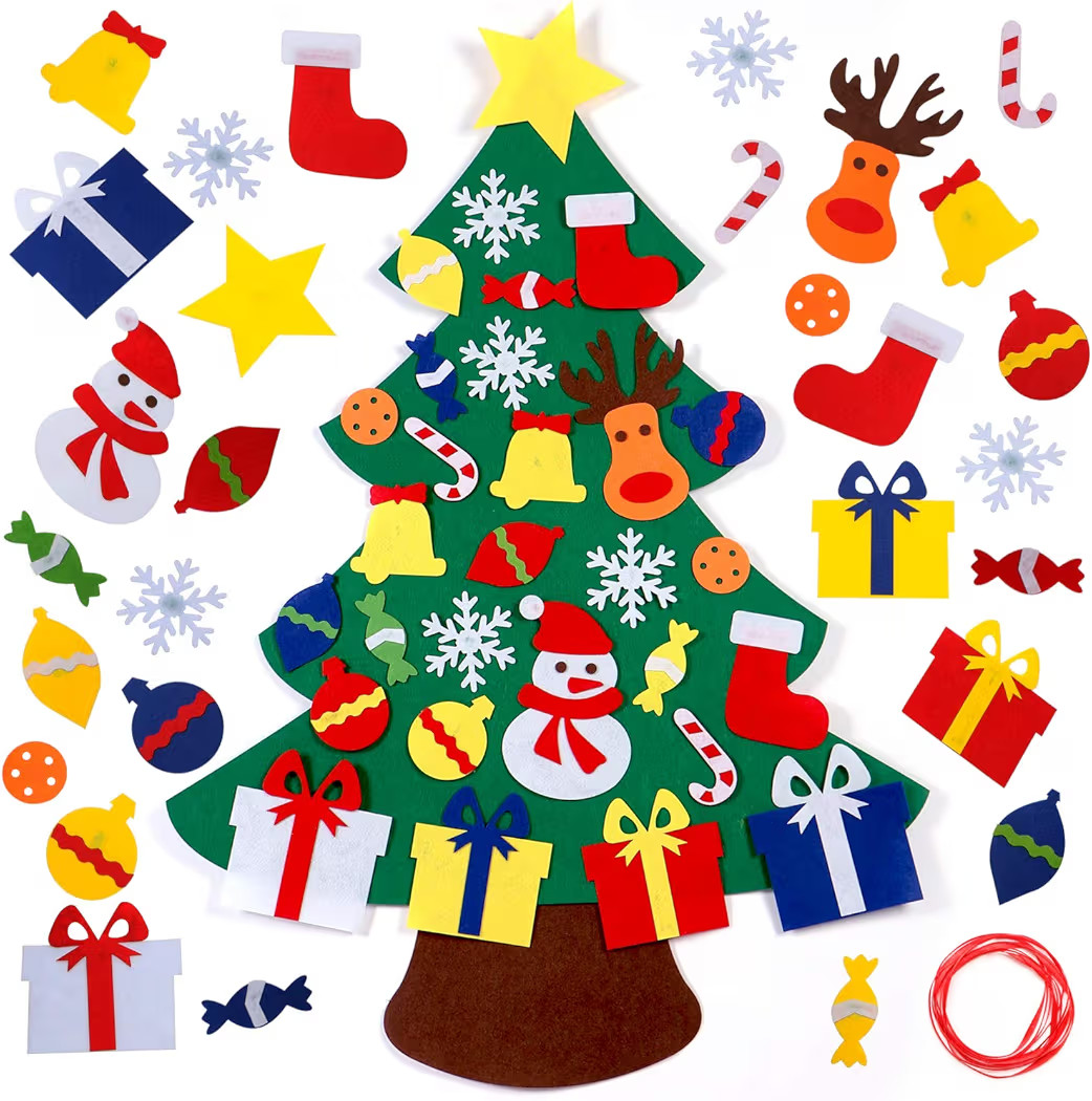 3.2 Ft Felt Christmas Tree for Toddlers with 30 Detachable Christmas Ornaments, Xmas Gifts, Door ... | Amazon (US)
