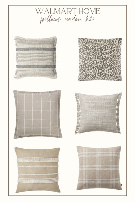 Walmart home affordable throw pillows all under $20!
I own the floral in the top right corner and just ordered the others!! 

#LTKFindsUnder50 #LTKHome #LTKSaleAlert