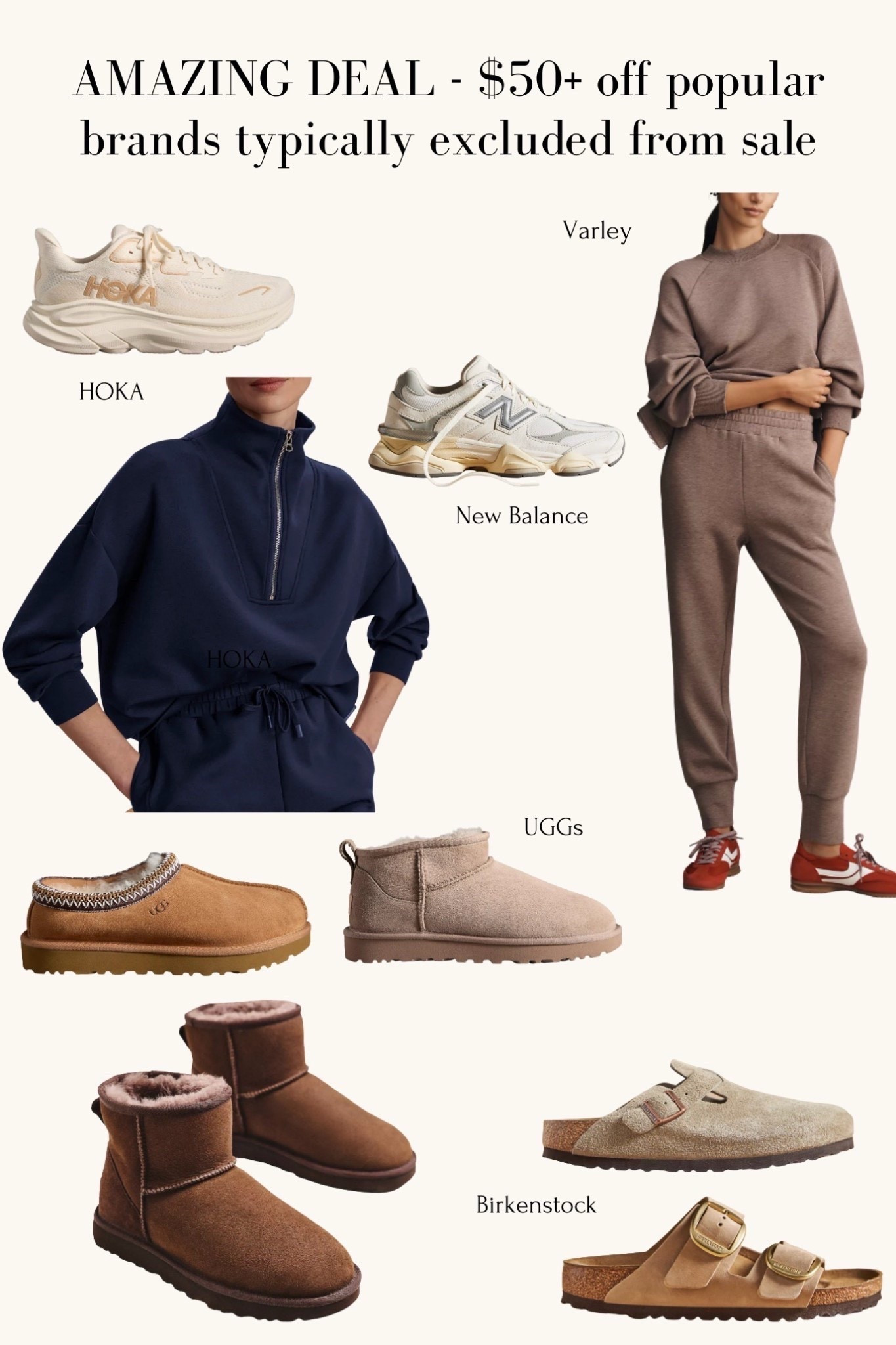 $50 off $150, $100 off $300

If you need a small item to meet a minimum check out their Bombas socks (great quality) or beauty sets/ hand creams 

The Varley size 25” inseam joggers xxs are my favorite! And the navy half zip. 

Uggs, varley, Birkenstock, new balance , Hoka and more

Gifts for her

#LTKHoliday #LTKSaleAlert #LTKGiftGuide