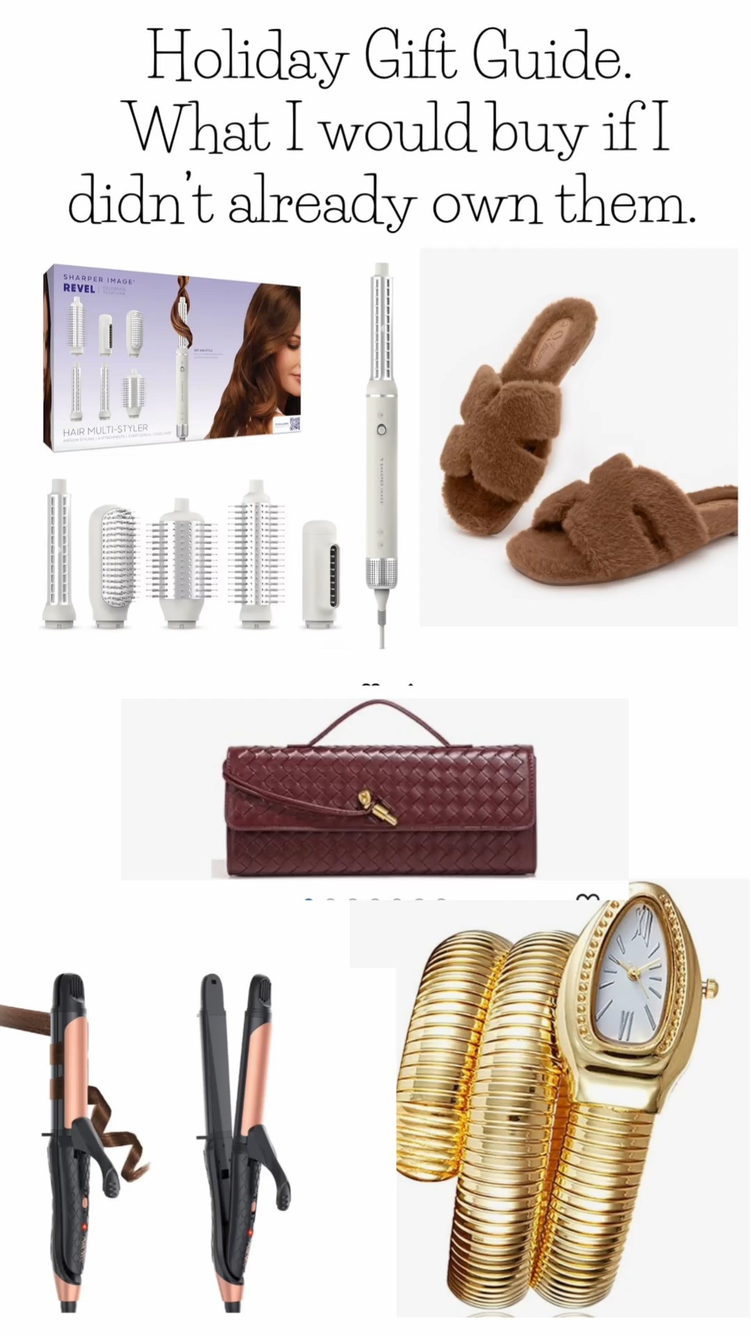 I have and use all of these items! They are the perfect grift idea! Get them while they are still on Cyber Monday sale!! Slippers, curling iron come in different colors. The face of the watch also has different color options! Same for the clutch! 

#LTKGiftGuide #LTKSaleAlert #LTKCyberWeek