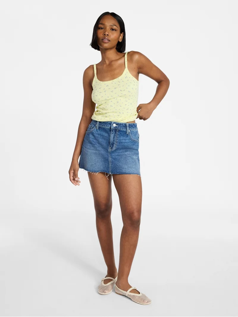 No Boundaries Pointelle Tank Top, Women's XXS-XXL | Walmart (US)