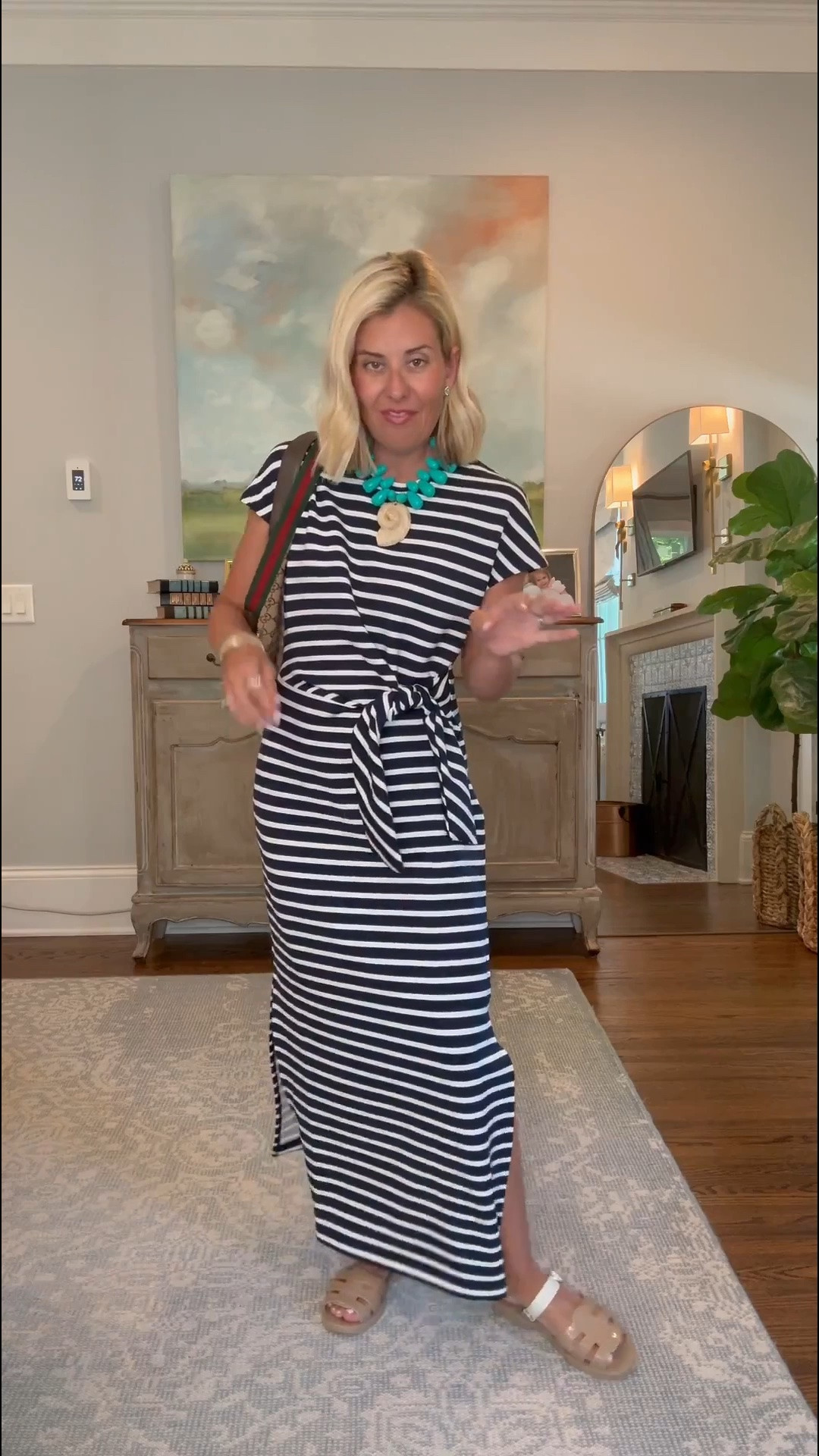 A throw on and go easy peasy dress! 

Small dress (use code CatherineXSpanx on your 1st order!)
7/8 jelly
Yes bag & bag charm

Loopy - use code mixandmatchmadness

#LTKdayinmylife #LTKootd #LTKmomlife