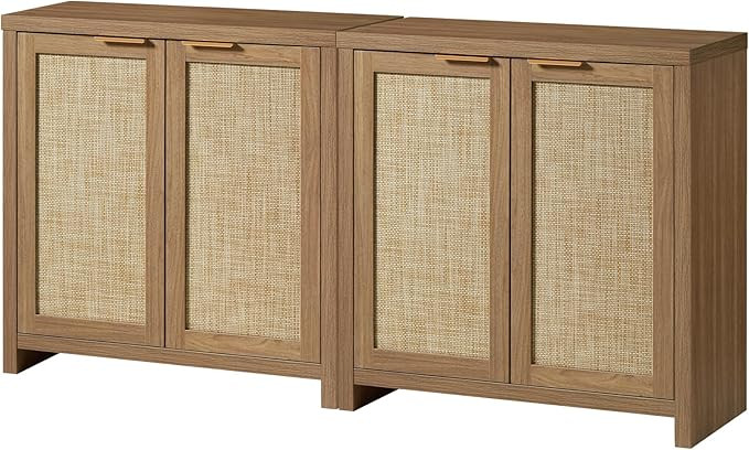 Hampstead Storage Sideboard Cabinet with Rattan Doors and Adjustable Shelves, Buffet Kitchen Cabi... | Amazon (US)