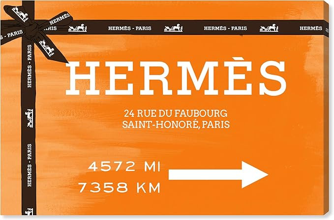 Oliver Gal 'Faubourg Road Sign Orange' The Fashion Wall Art Decor Collection Modern Premium Canva... | Amazon (US)