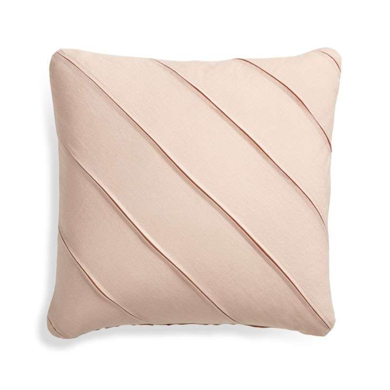 Theta Blush Linen Pillow Cover 20" | Crate and Barrel | Crate & Barrel