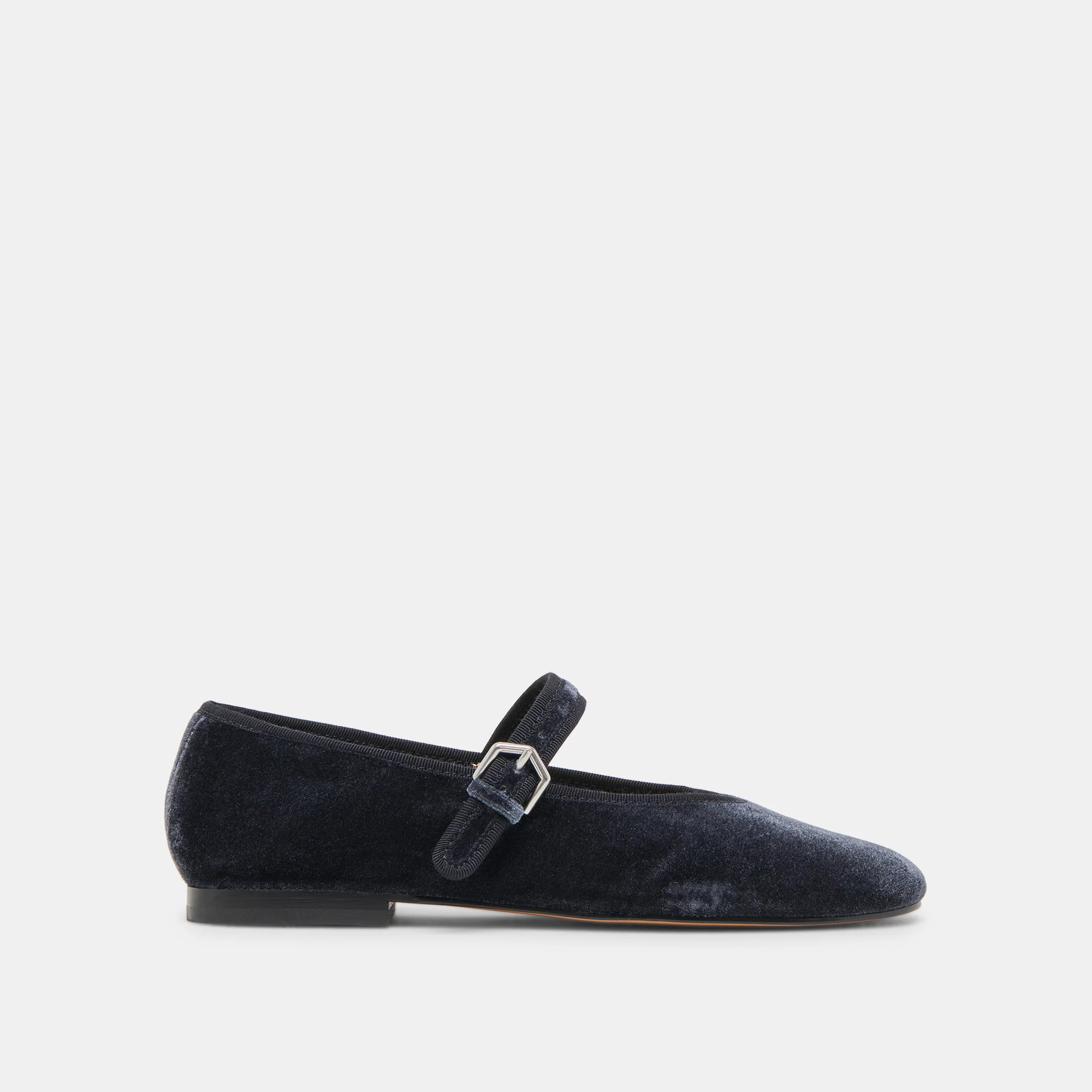 Roslyn Ballet Flats Dusty Blue Velvet | DolceVita.com