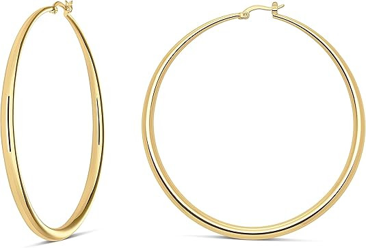 MILLA 14K Gold Hoop Earrings For Women, Silver Hoop Earrings & Rose Gold Earrings with Graduated ... | Amazon (US)