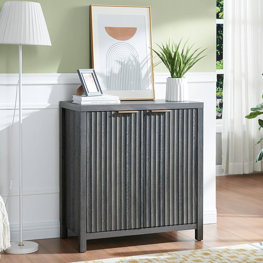 OAKHAM HOME Oxford Storage Cabinet Fluted Sideboard Buffet Cabinet with Adjustable Shelves, Moder... | Amazon (US)