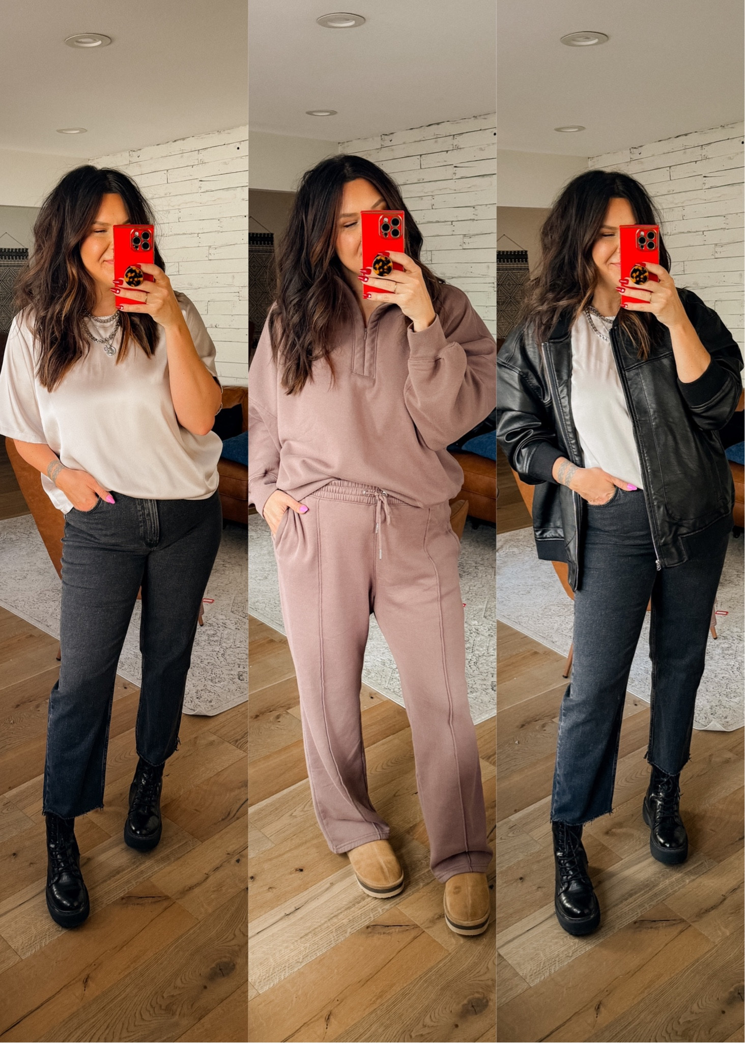 Jen Reed x Abercrombie
Satin Top: XXL
jeans: 32
Sweatshirt: XXXL
Sweats: XL
Leather Jacket: XXL

USE CODE: JENREED

#LTKfindsunder100 #LTKfindsunder50 #LTKmidsize