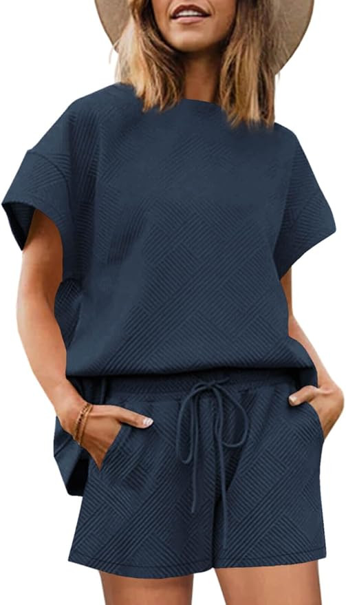 Tankaneo Womens Loungewear Set Short Sleeve Tops and Shorts 2 Piece Outfits Matching Lounge Pajam... | Amazon (US)