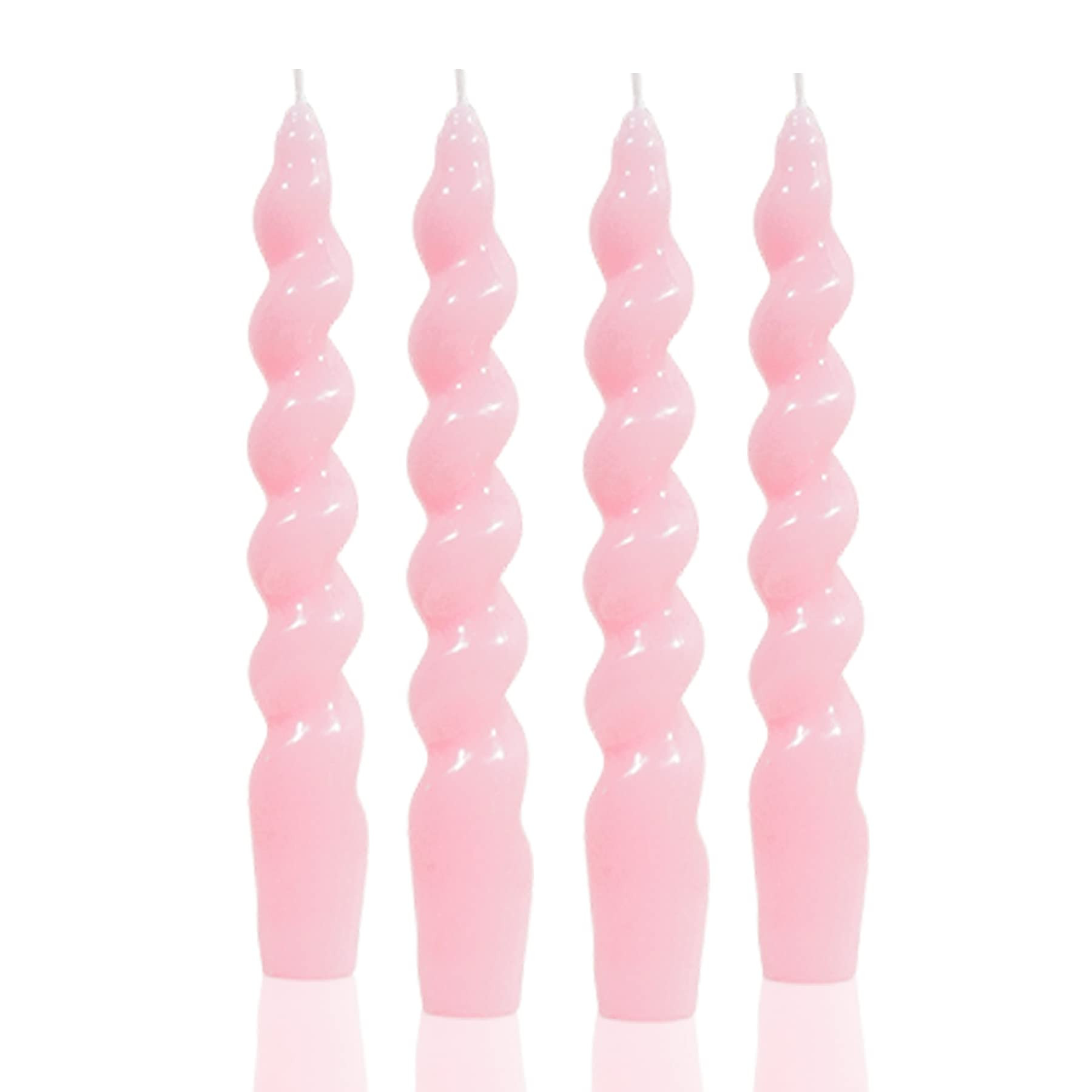 MAITREYA Pink Spiral Taper Candles Conical Stick Candles Handmade Twisted Candles-Set of 4 for De... | Amazon (US)