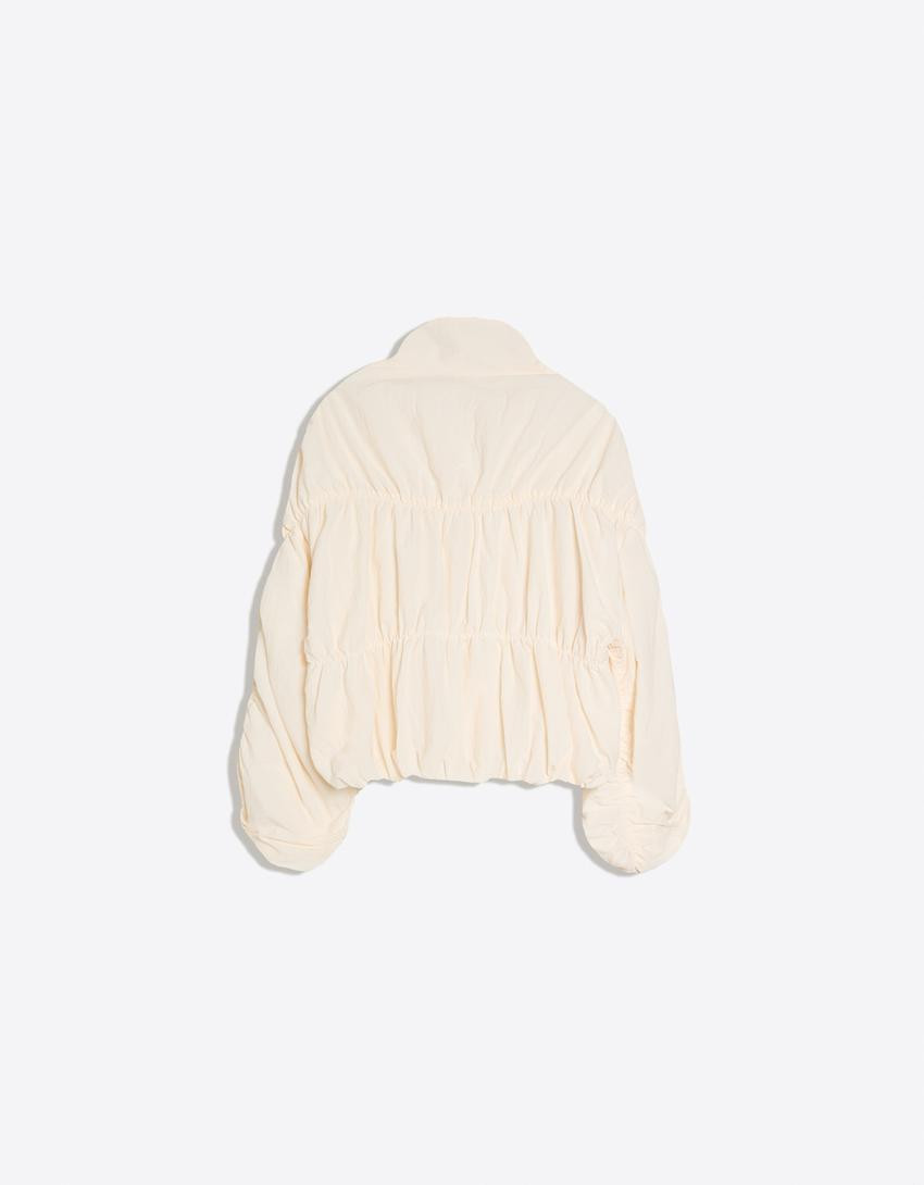 Technical shirred jacket - Jackets and trench - Women | Bershka UK