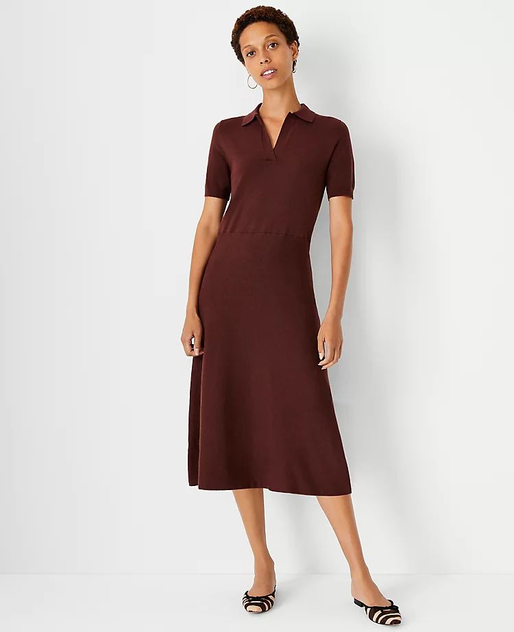 Polo Sweater Midi Dress | Ann Taylor (US)