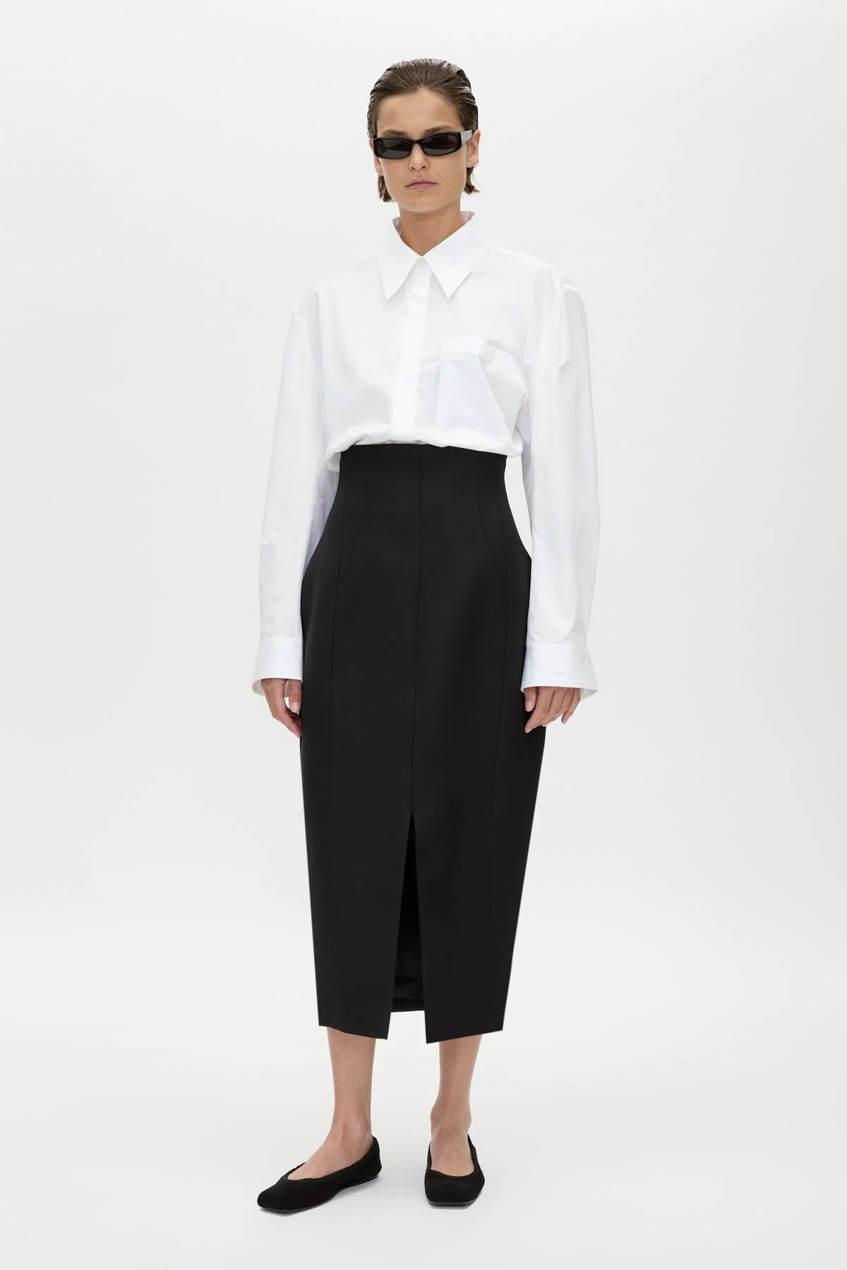 Caius High Corset Waist Midi Skirt in Black - CAMILLA AND MARC® C&M | CAMILLA AND MARC (US, UK, EU)