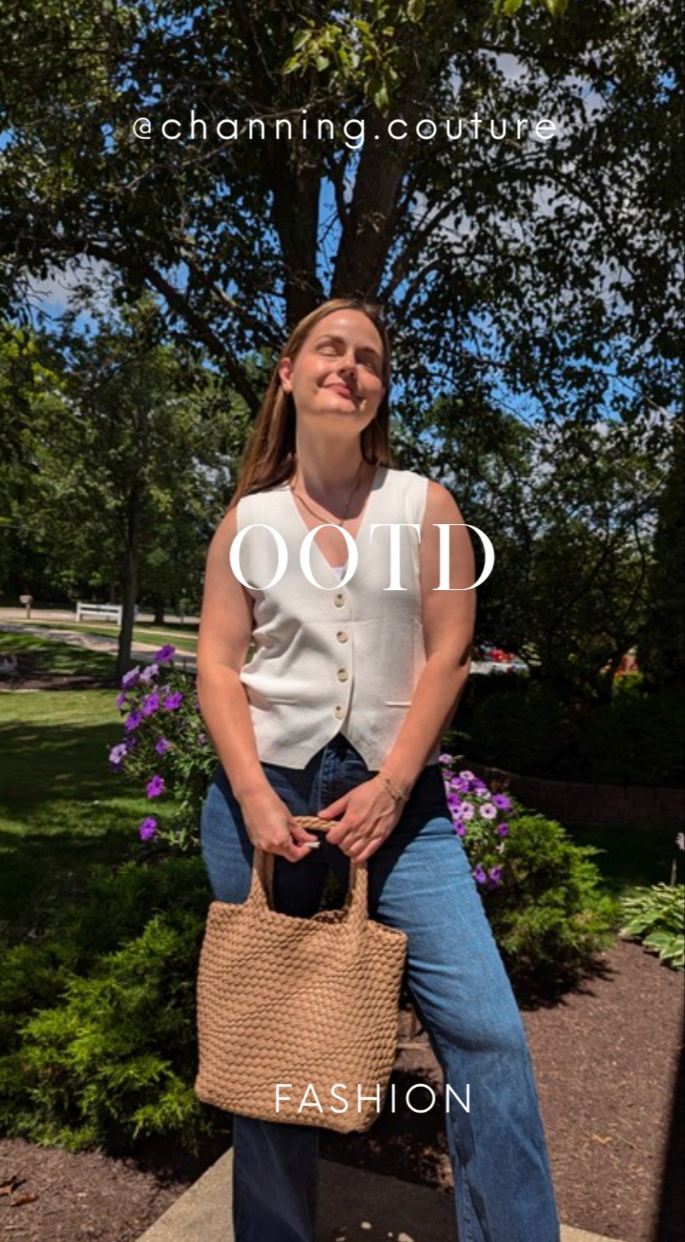 Wore the cutest outfit to work today. A white sweater vest paired with my favorite dark denim flared jeans. Simple and chic 

#LTKMidsize
