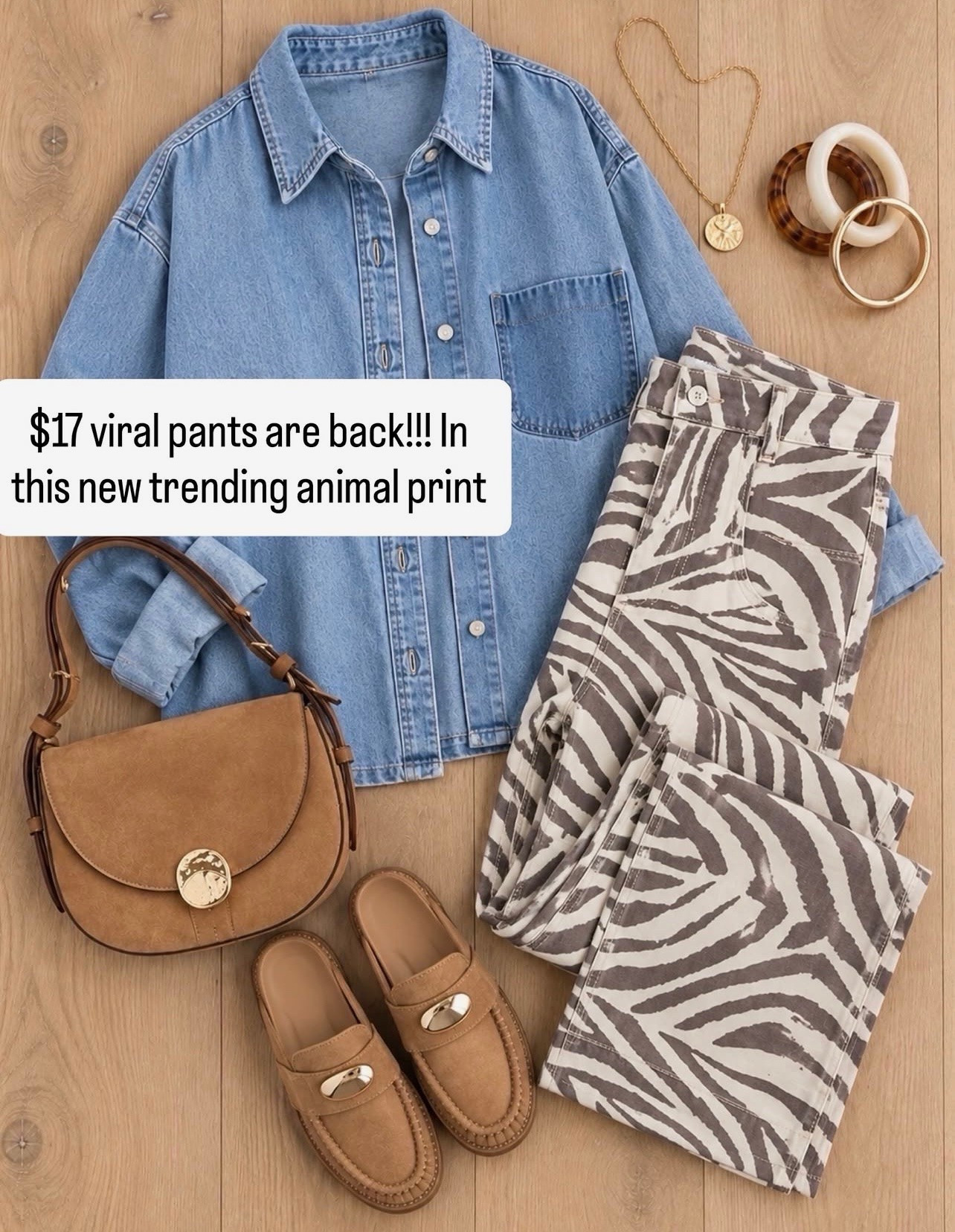 If you want to jump on the animal print trend without spending a fortune, this is your sign! 😍 I could not believe these zebra pants were only $17! Loving them styled with a classic denim shirt and slip-on loafers.

#LTKgrwm #LTKootd #LTKSeasonal