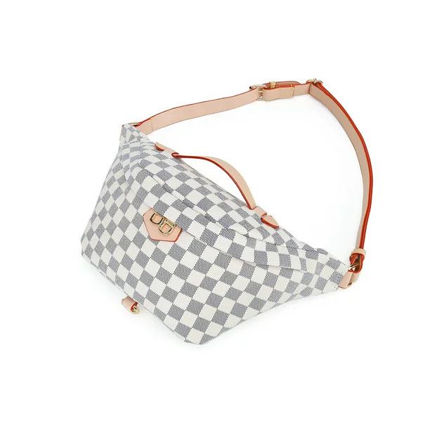 RICHPORTS Checkered Tote Waist Pocket Shoulder Bag with inner pouch - PU Vegan Leather | Walmart (US)