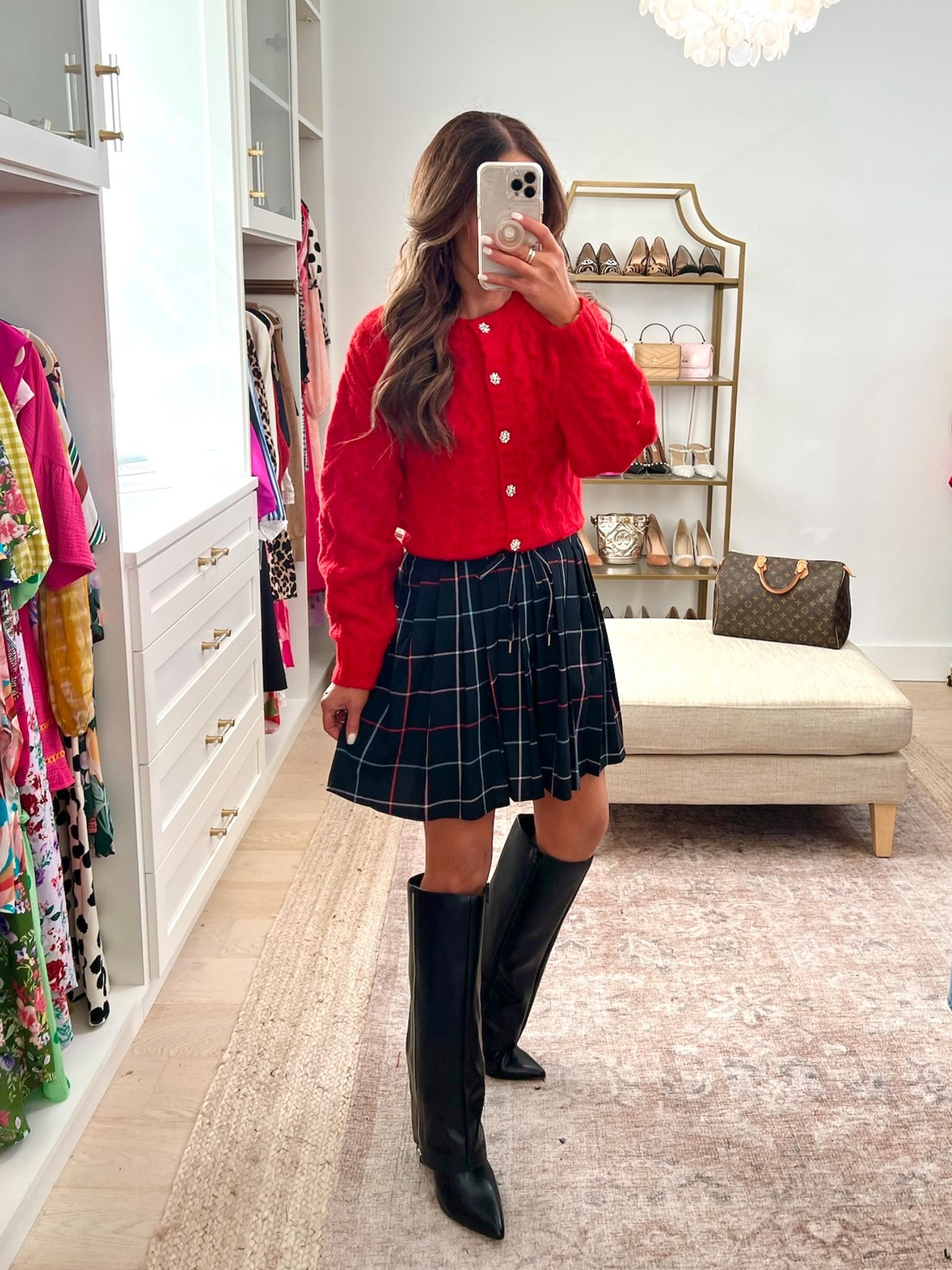 Wearing xs in skirt and S in top. Boots are tts 