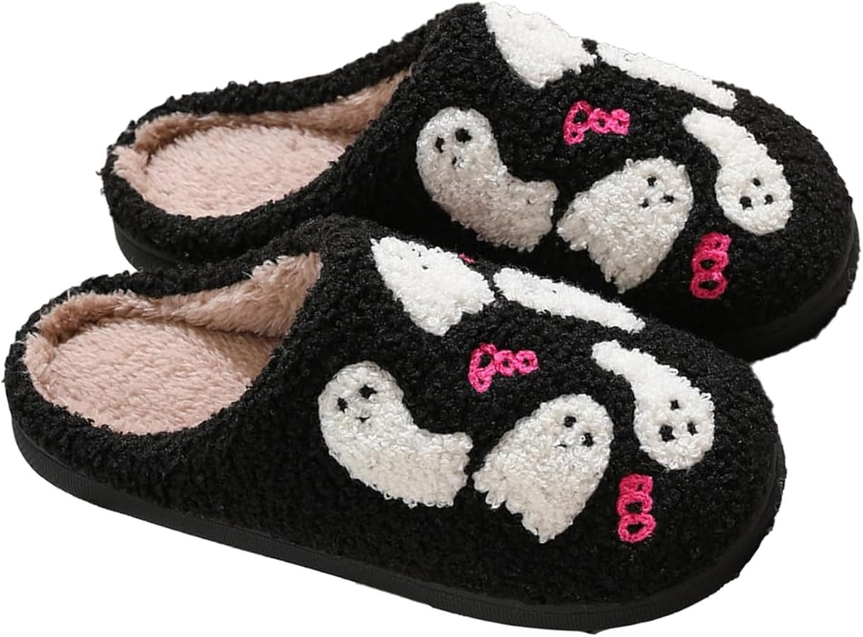 Ghost Slipper for Women Men, 2025 New Halloween Slippers Cute Fuzzy Soft House Slipper for Spooky... | Amazon (US)