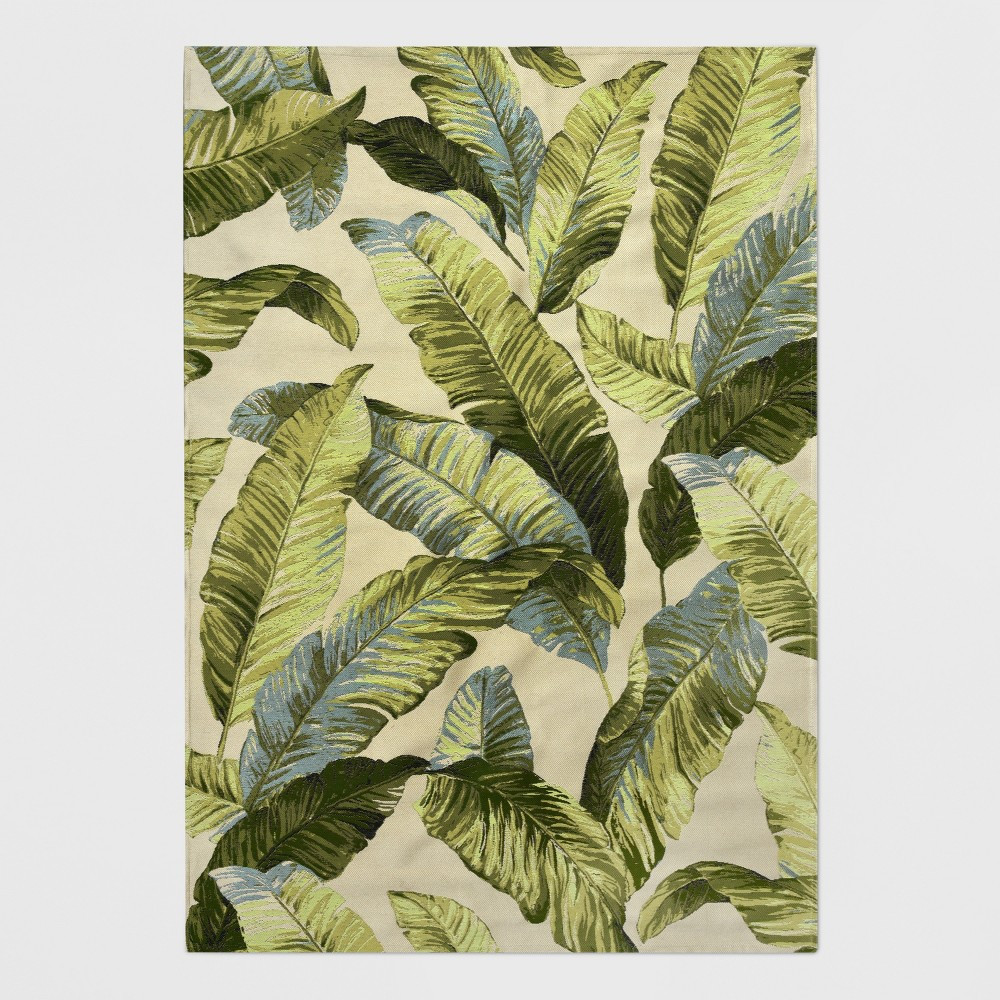 7' x 10' Vacation Tropical Outdoor Rug Green - Threshold | Target