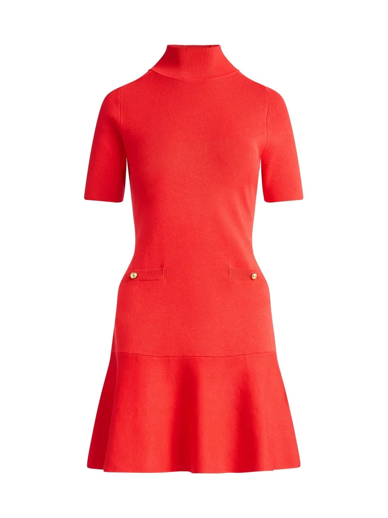 Free Assembly Women's Mock Neck Sweater Dress with Short Sleeves, Sizes XS-XXL | Walmart (US)