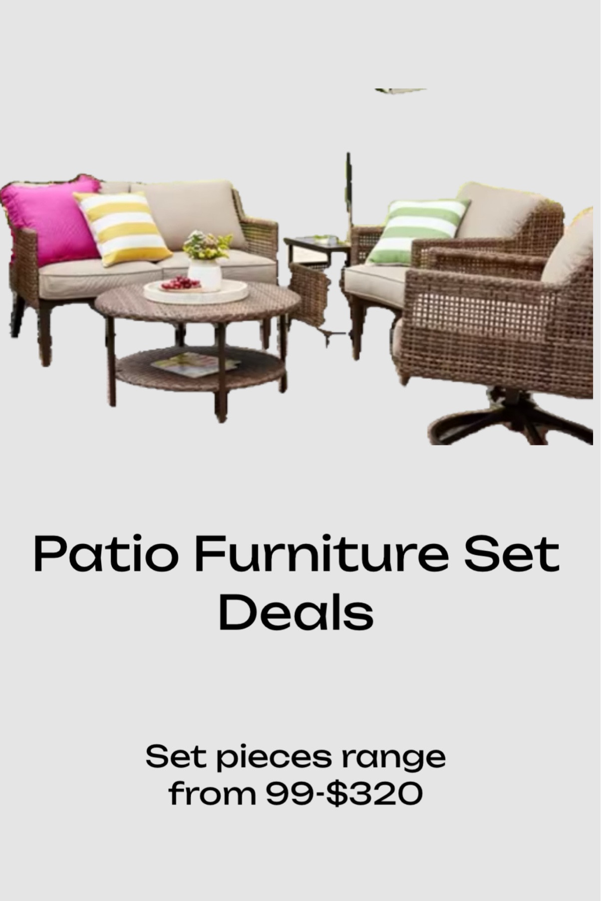 🌞 Discover unbeatable patio set deals! 🪑 From stylish chairs and elegant tables to cozy couches and chic home decor, transform your outdoor space into a haven of relaxation and style. #PatioSetDeals #OutdoorFurniture #PatioChairs #PatioTables #PatioCouches #HomeDecor #OutdoorLiving