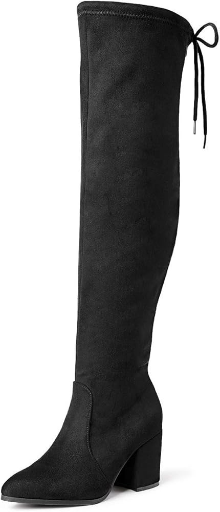 DREAM PAIRS Women’s Thigh High Boots Over the knee Stretch Block Heel Fashion Long Boots | Amazon (US)