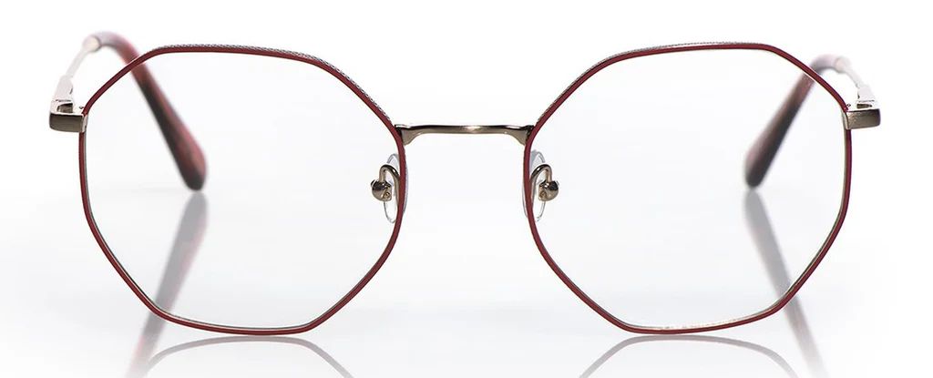 Qwerty Color 76 - Gold with Blood Orange Enamel Front with Gold Temples | eyebobs 