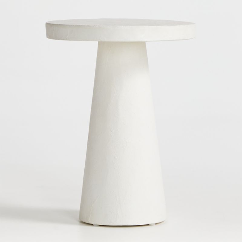 Willy White Plaster Pedestal Side Table + Reviews | Crate and Barrel | Crate & Barrel