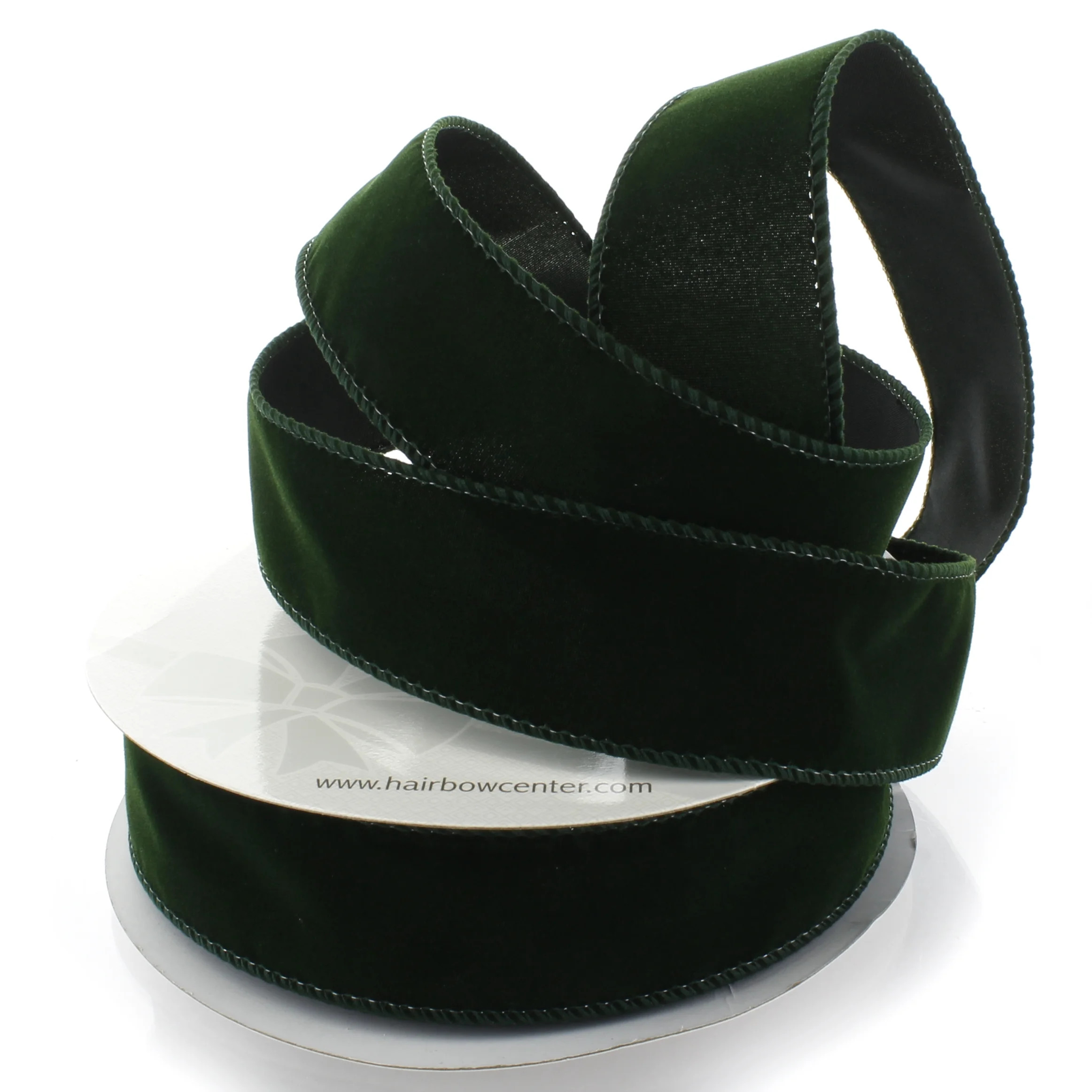 Ribbon Traditions 1.5" Wired Suede Velvet Ribbon Hunter Green 25yd | Walmart (US)