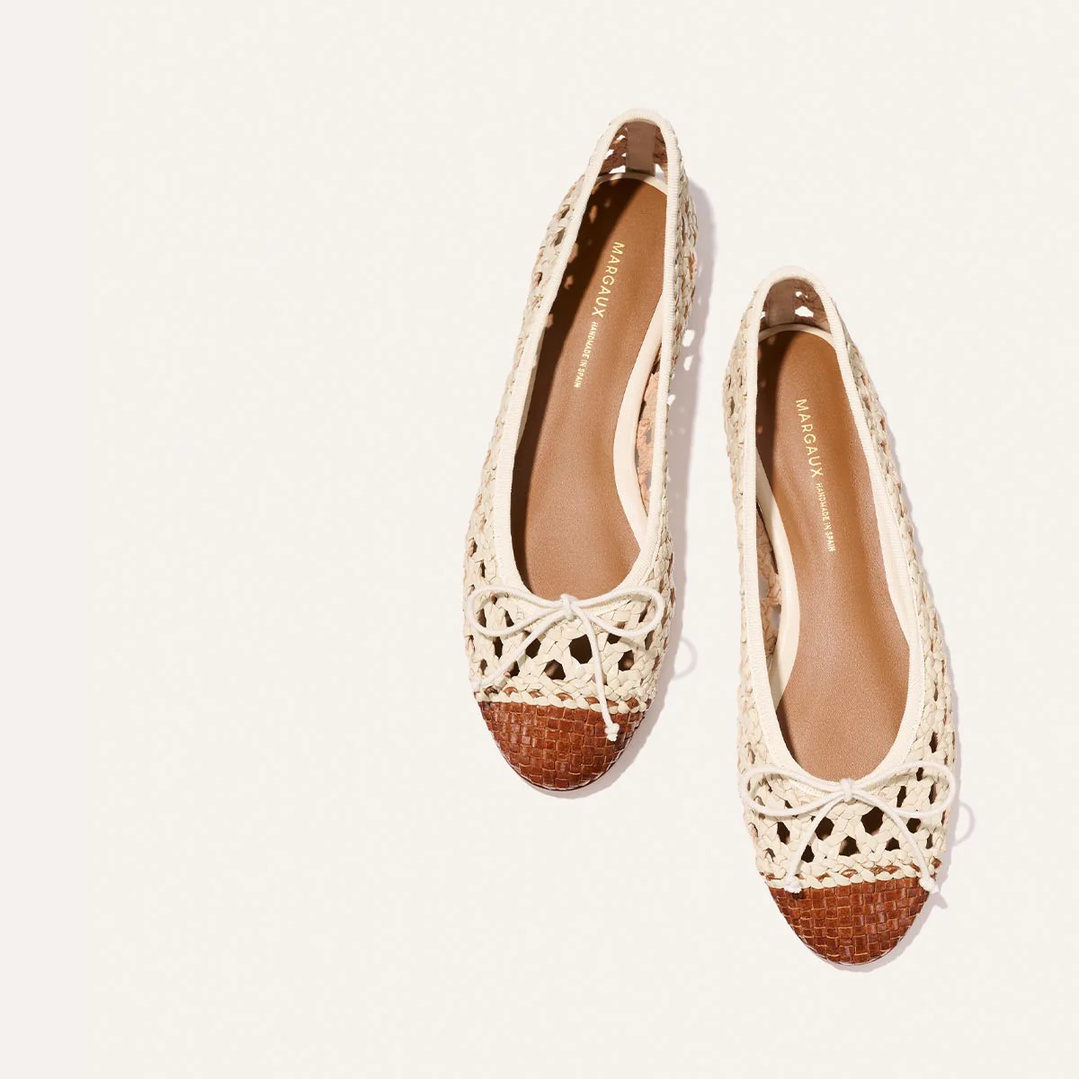 The Demi - Ecru and Saddle Woven Leather | Margaux
