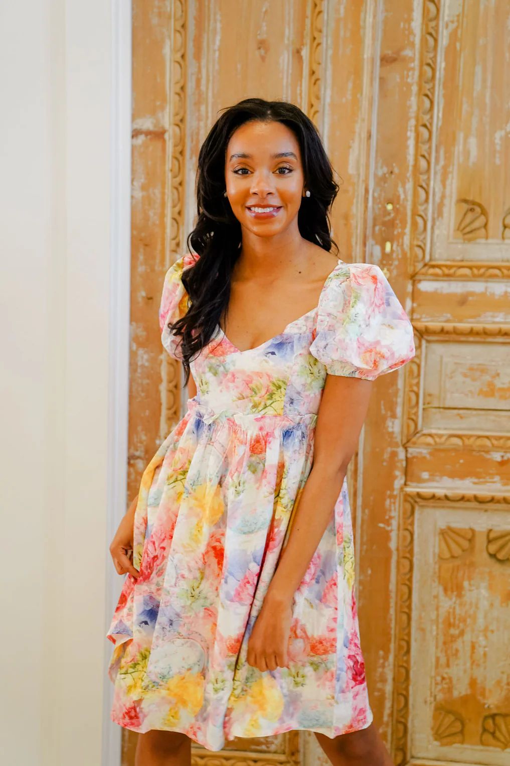 Maria Puff Sleeve Floral Dress | Dress & Dwell