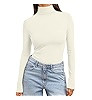 Trendy Queen Women's Turtleneck Long Sleeve Shirts Fall Fashion Basic Thermal Underwear Tops Wint... | Amazon (US)