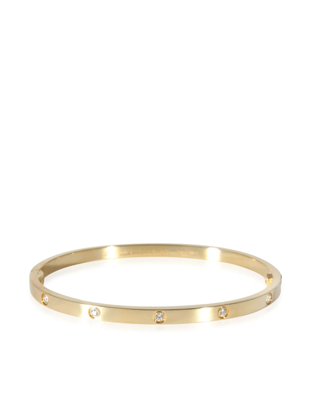 Cartier pre-owned 18kt Yellow Gold Love Diamond Bangle Bracelet - Farfetch | Farfetch Global
