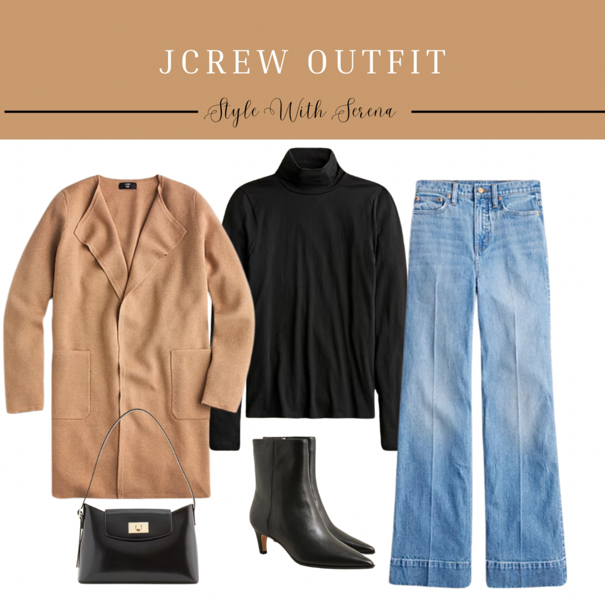 Jcrew outfit, fall outfit, cardigan, turtleneck, sweater, jeans, denim, booties, handbag

#LTKWorkwear #LTKSeasonal #LTKStyleTip