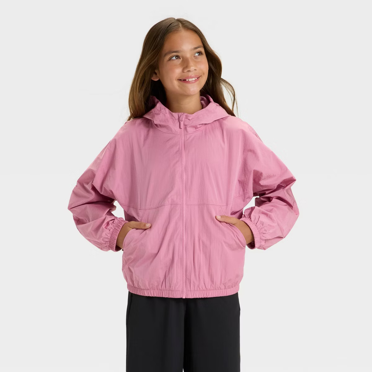 Girls' Solid Windbreaker Jacket - All In Motion™ | Target