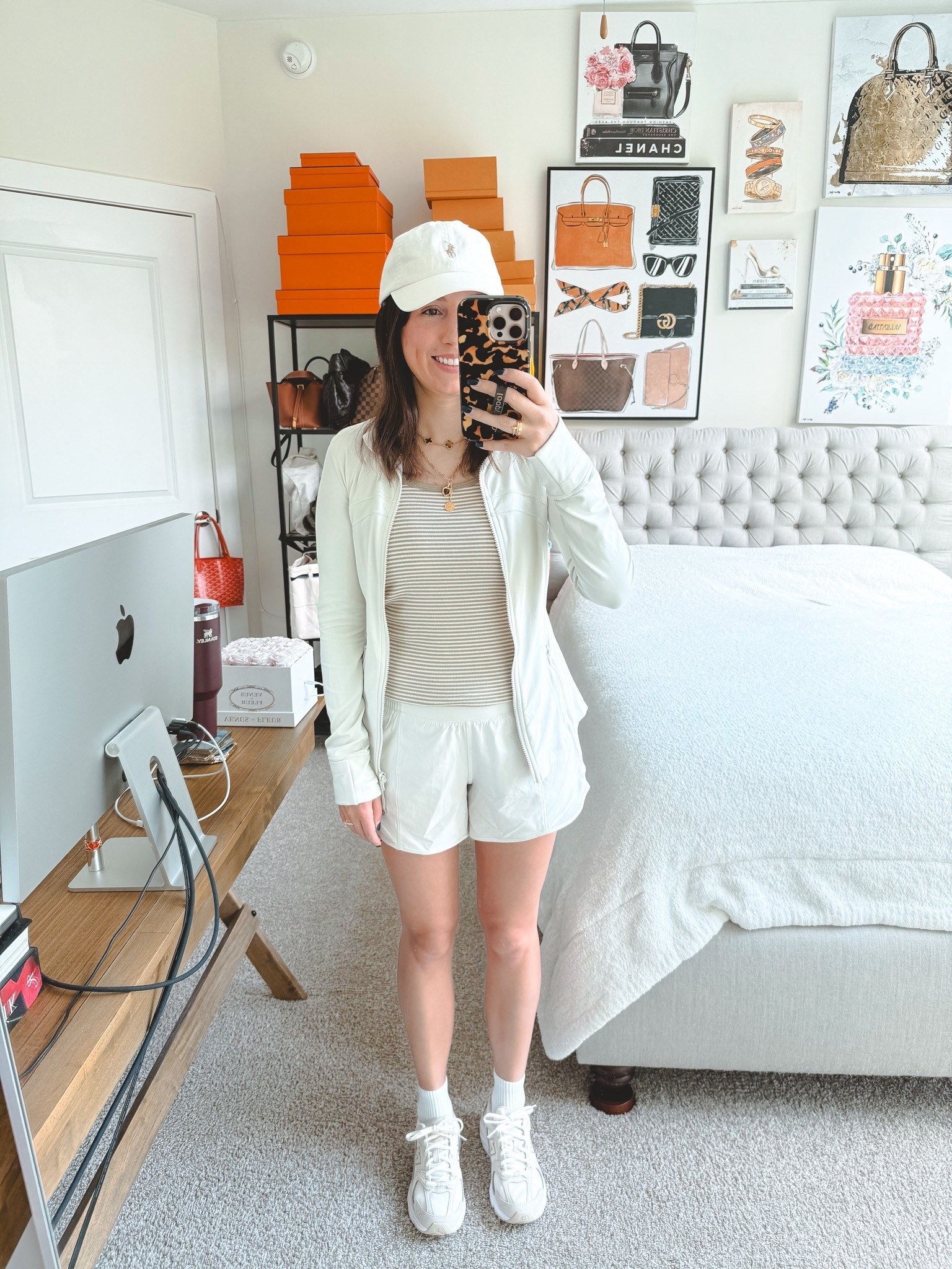 Lululemon define jacket and hotty hot shorts in Bone. Hold tight tank in sheer oak.



#LTKSeasonal #LTKActive #LTKFindsUnder100