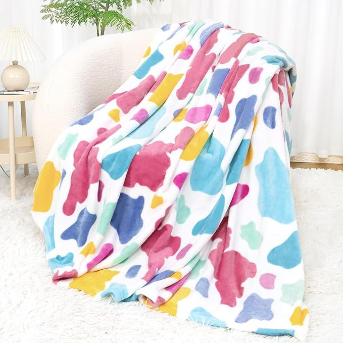 Fleece Throw Blanket for Girls, Soft Cozy Rainbow Blanket for Bed Couch Living Easter Room Home D... | Amazon (US)
