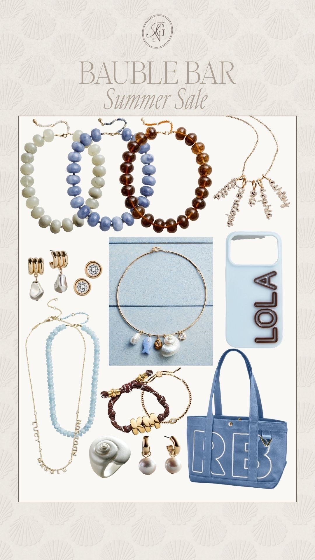 The Bauble Bar Summer Kickoff Sale starts now! Save 20% off Sitewide & stacking bracelets are only $10 🐚🤎🌊 picked my favs here 

#salealert #beadednecklace #shellnecklace #charmnecklace #personalizednecklace #chunkynecklace #summernecklace #phonecase #earrings #tote #personalizedgift #namenecklace #mothersdaygiftidea #summer #summerjewelry

#LTKSaleAlert #LTKSeasonal #LTKMothersDay