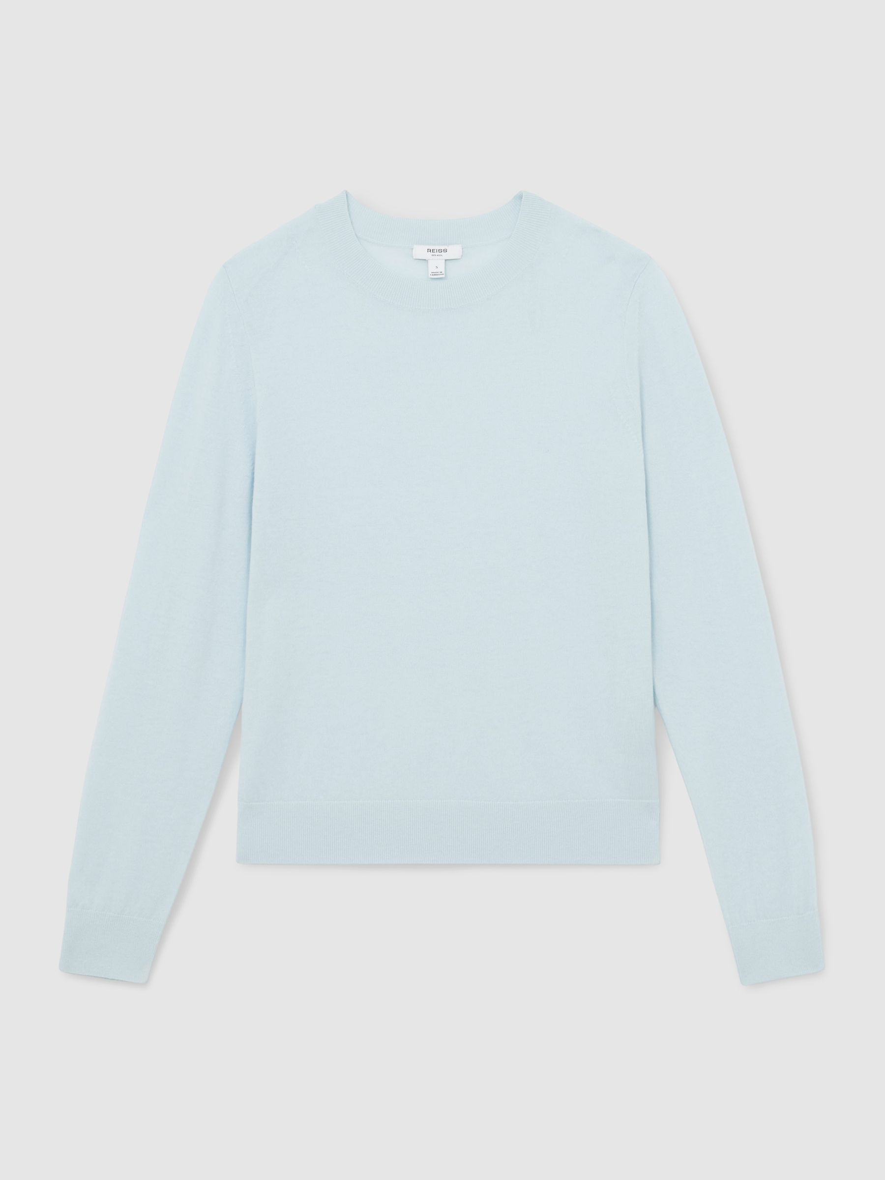 Reiss Merino Wool Crew-Neck Jumper in Blue - REISS | Reiss UK