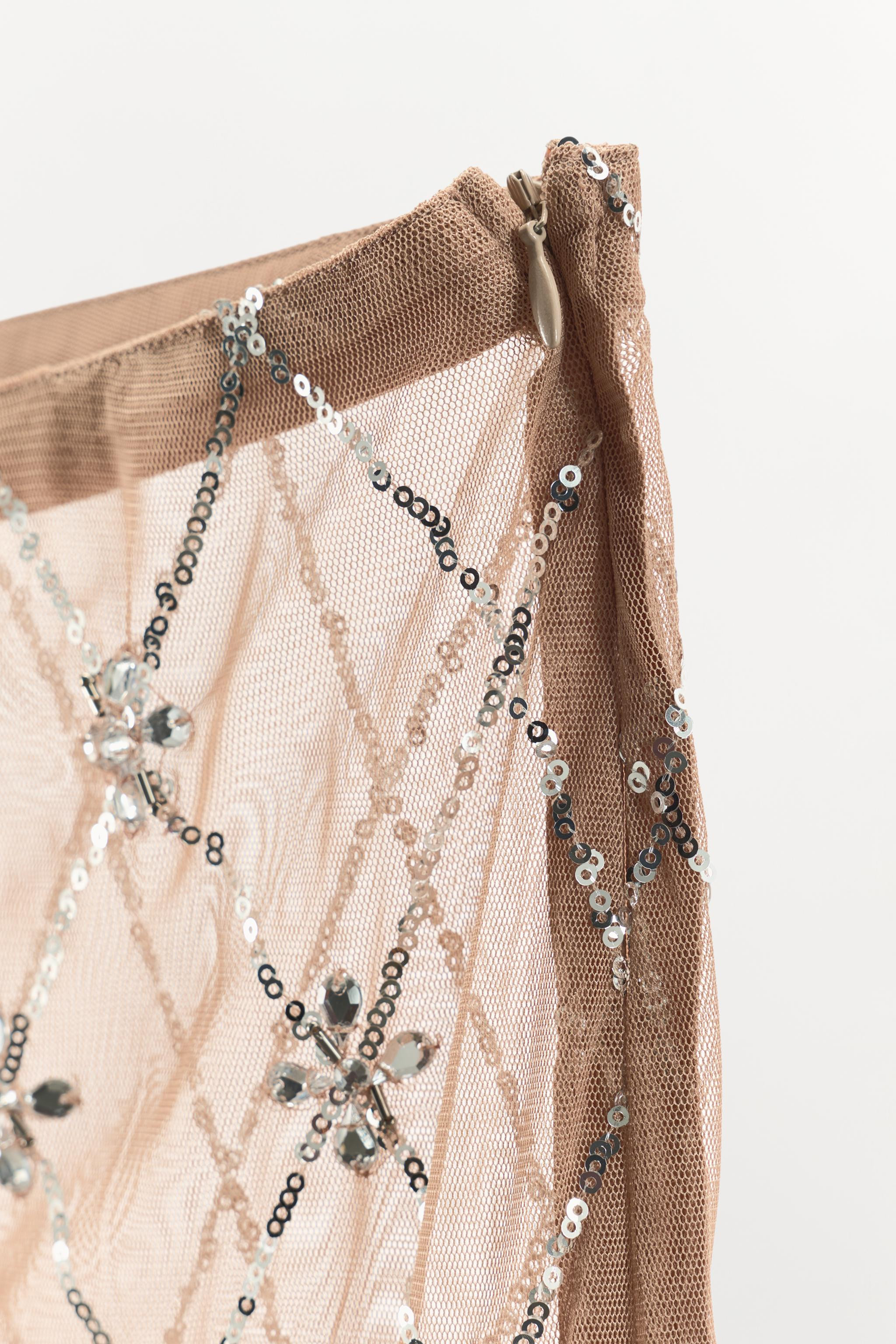 BEADED EMBROIDERED MIDI SKIRT | Zara US