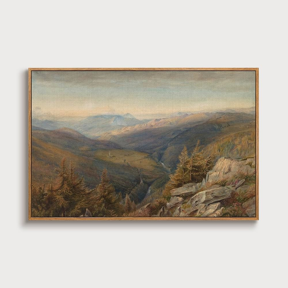 AllBlue Vintage Framed Canvas Large Wall Art, Farmhouse Bedroom Wall Art, Fall Nature Wall Art, R... | Amazon (US)